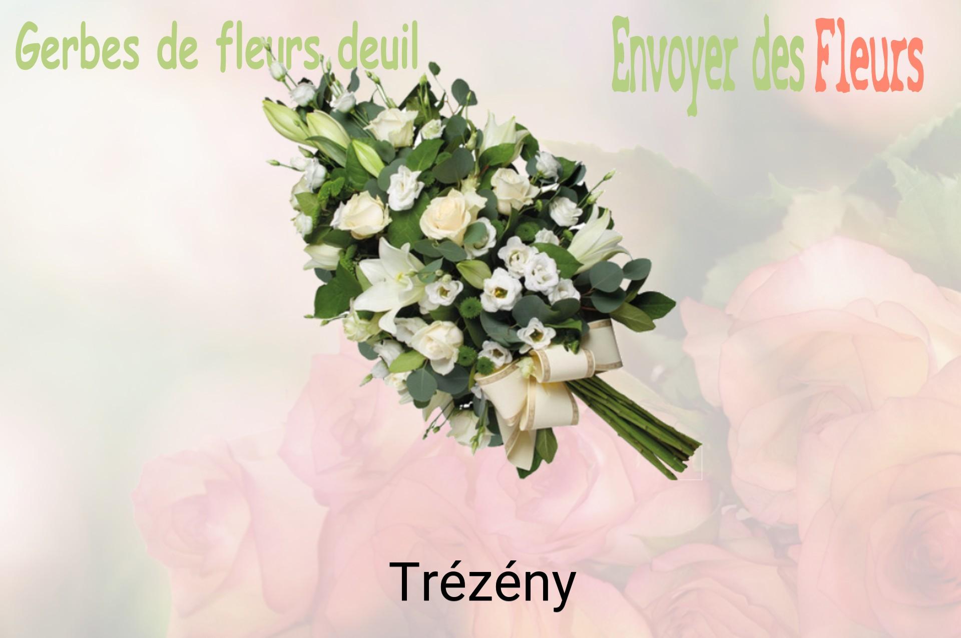 Gerbe de fleurs de deuil livrée à Trézény